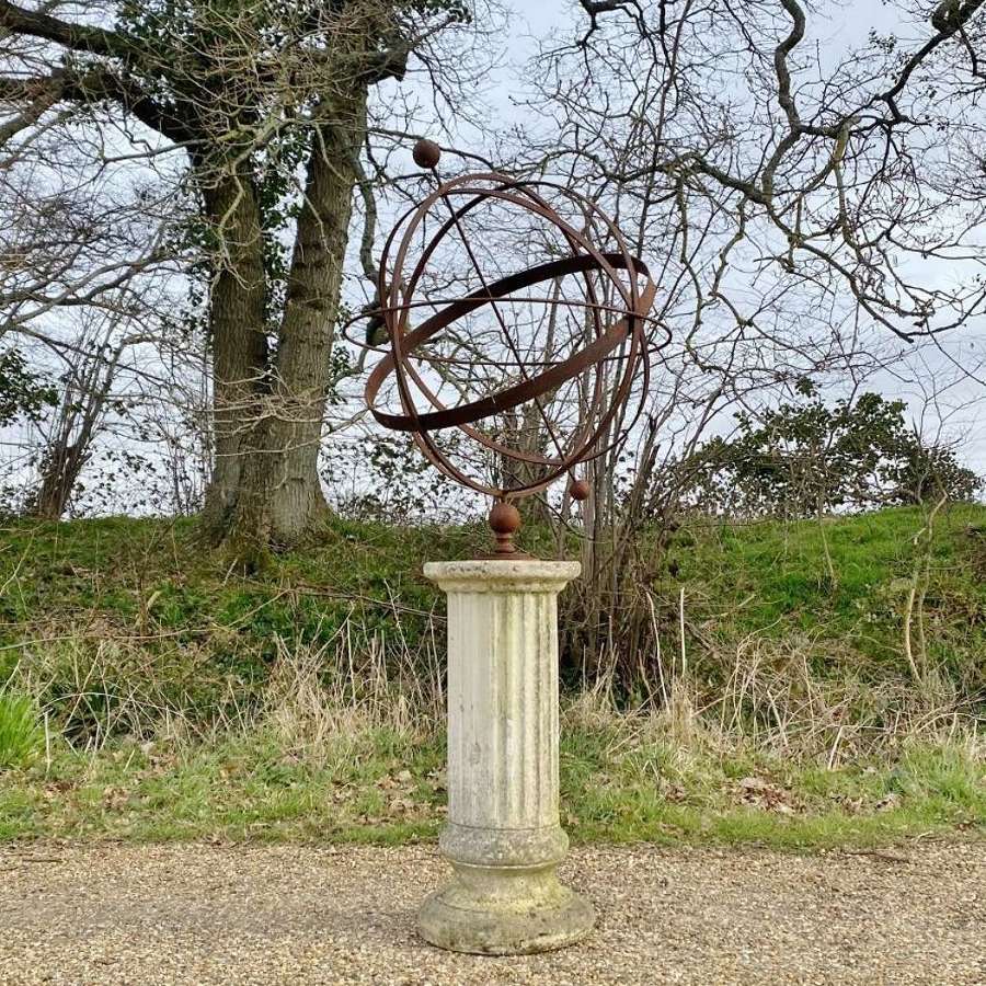 Large Rusted Armillary and Column