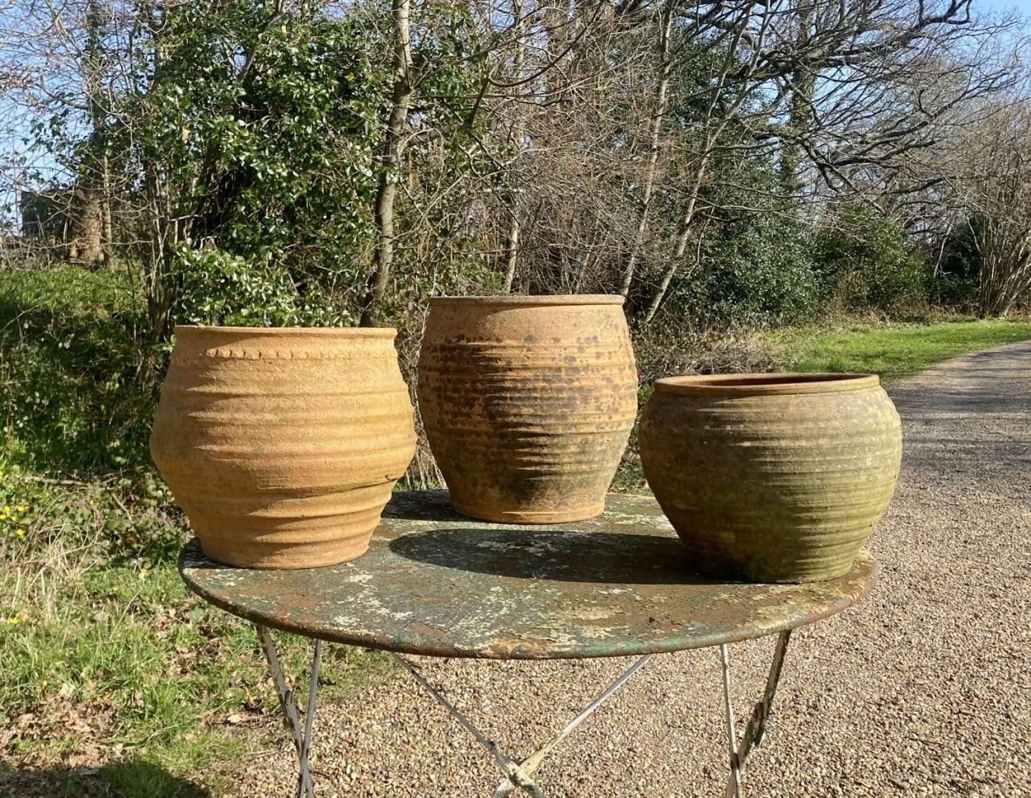 Trio of Terracotta Jars