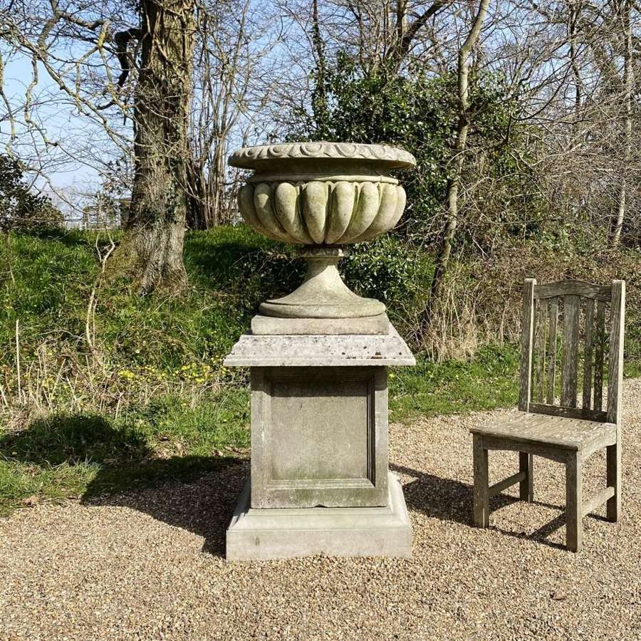 Very Large Waterloo Urn and Pedestal