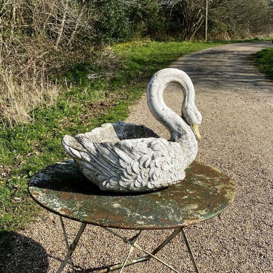Large Painted Swan Planter