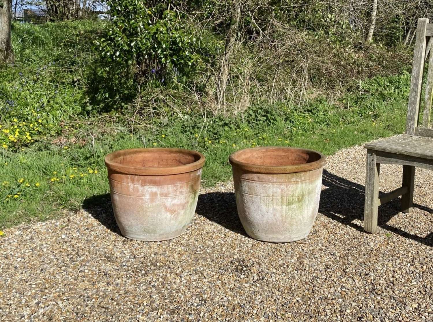 Pair of Handmade Terracotta Planters
