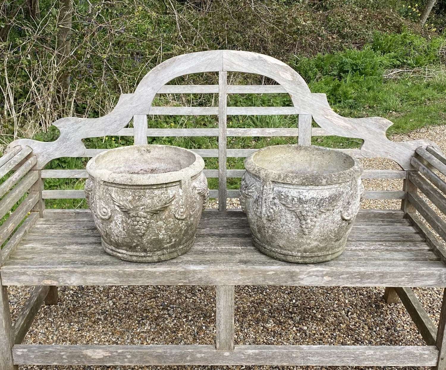 Pair of Grape Planters with Old Paint