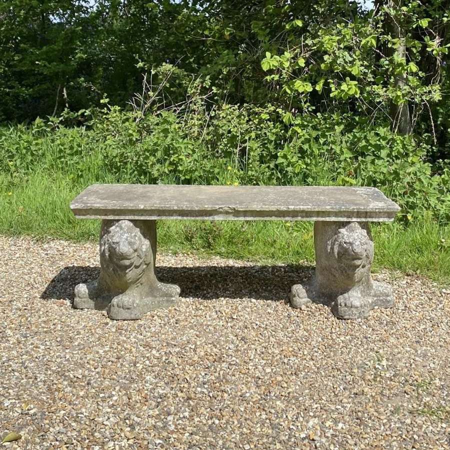 Weathered Lion Bench