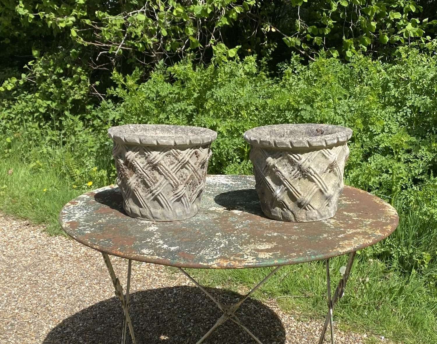 Pair of Small Basket Planters