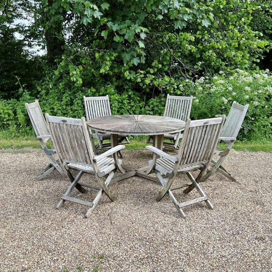 Westminster Teak Seating Set with 6 Folding Chairs