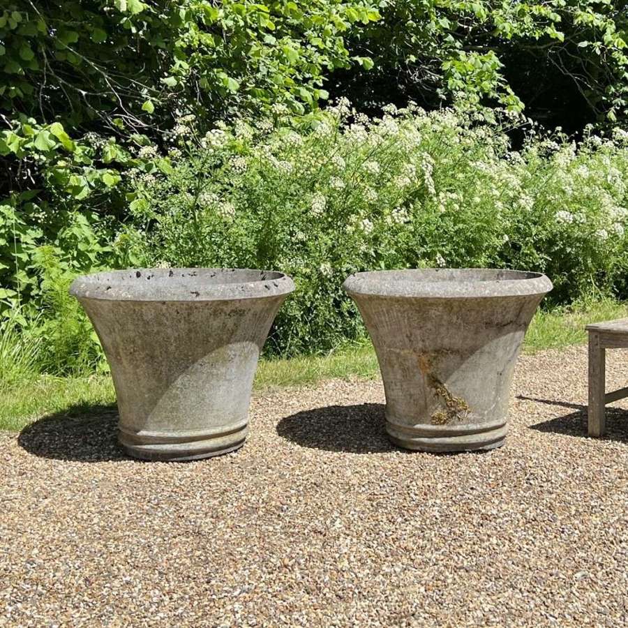 Pair of Large Patinated Planters