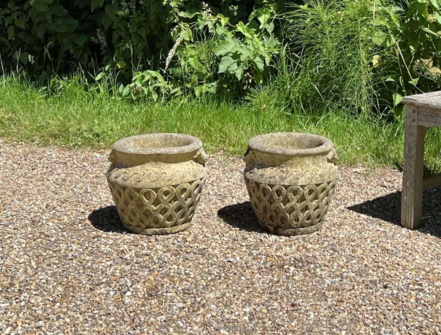 Pair of Small Cotswold Stone Planters