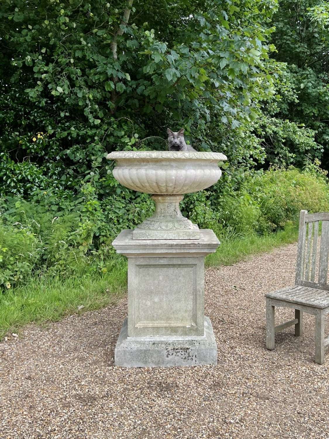 Large Fontainebleau Urn and Pedestal