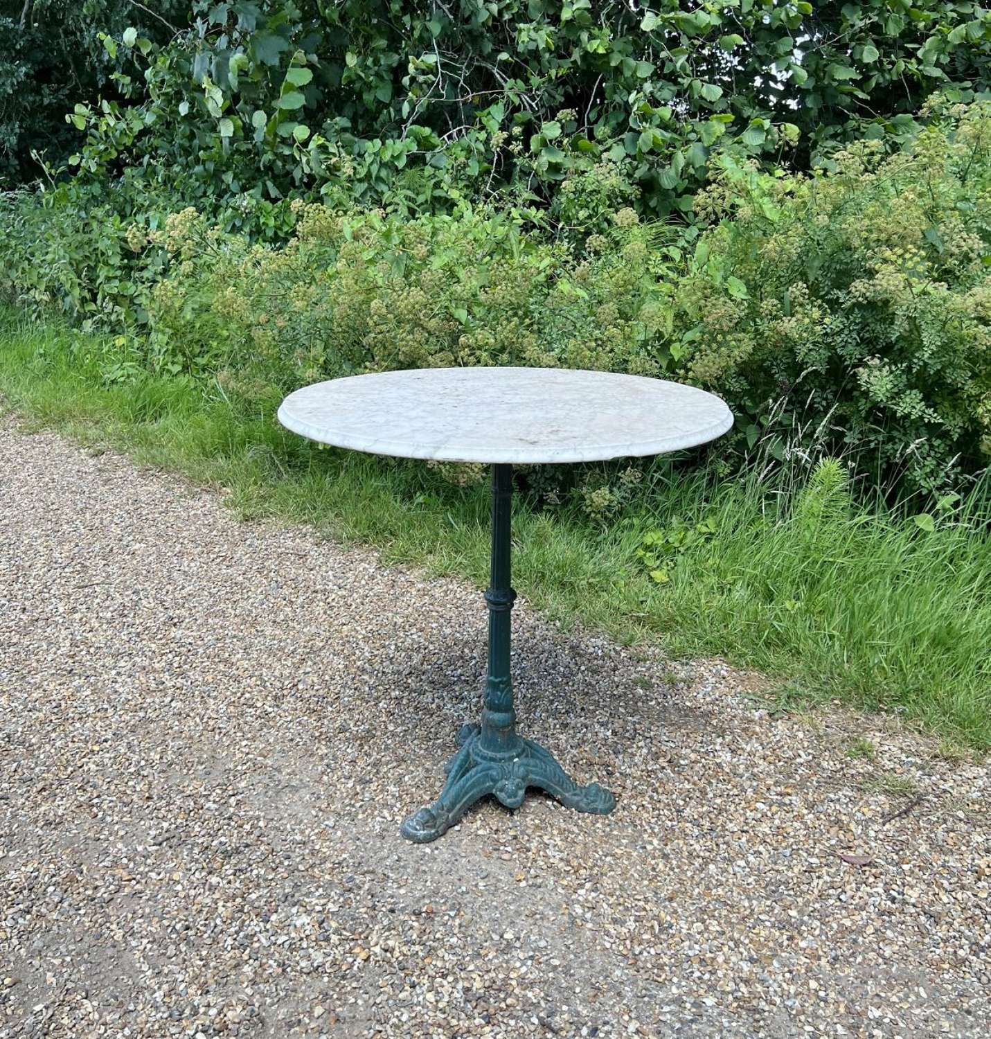 Marble and Iron Bistro Table