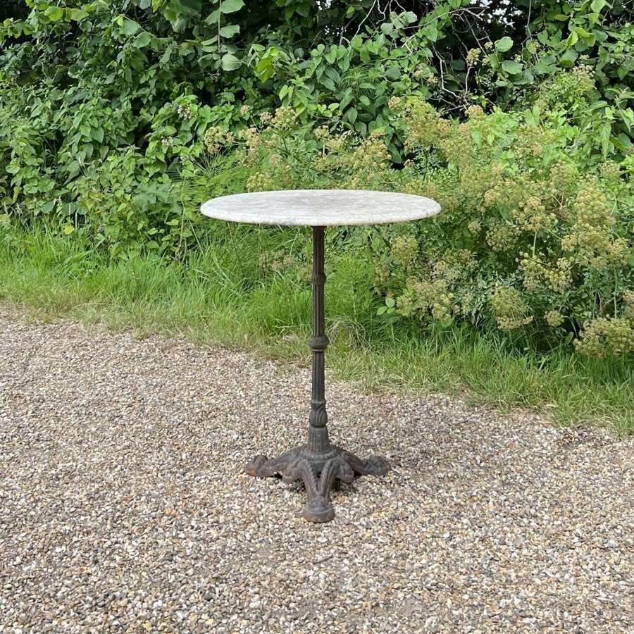 Small Iron and Marble Bistro Table