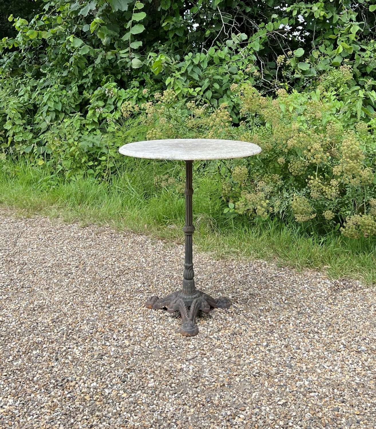 Small Iron and Marble Bistro Table