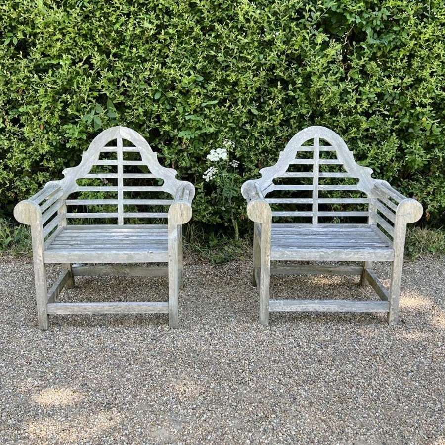 Pair of Silvered Lutyen Chairs
