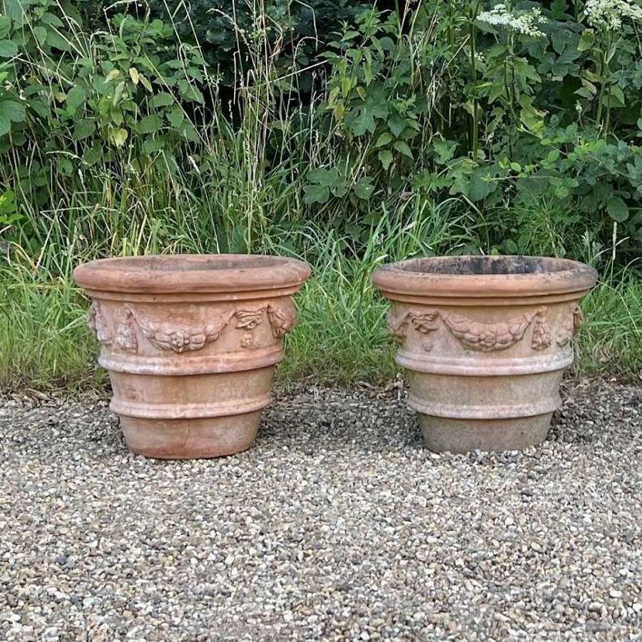 Pair of Small Italian Terracotta Planters