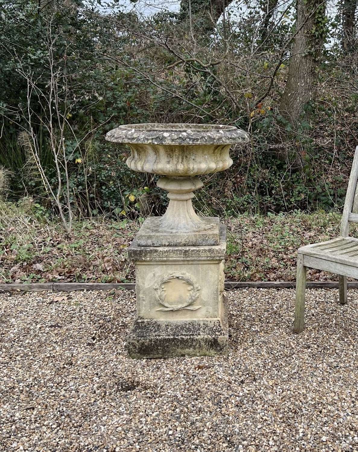Sandford Stone Urn and Pedestal