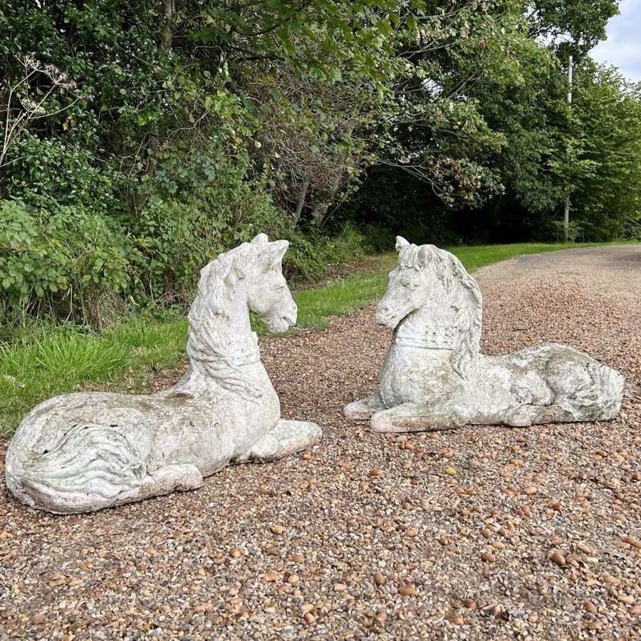 Pair of Patinated Horses