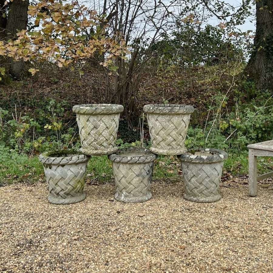 Patinated Baskets Planters