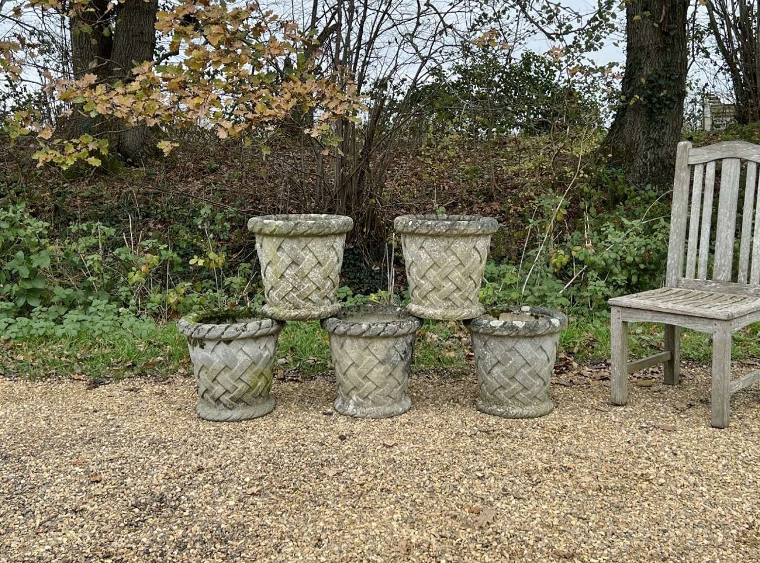 Patinated Baskets Planters