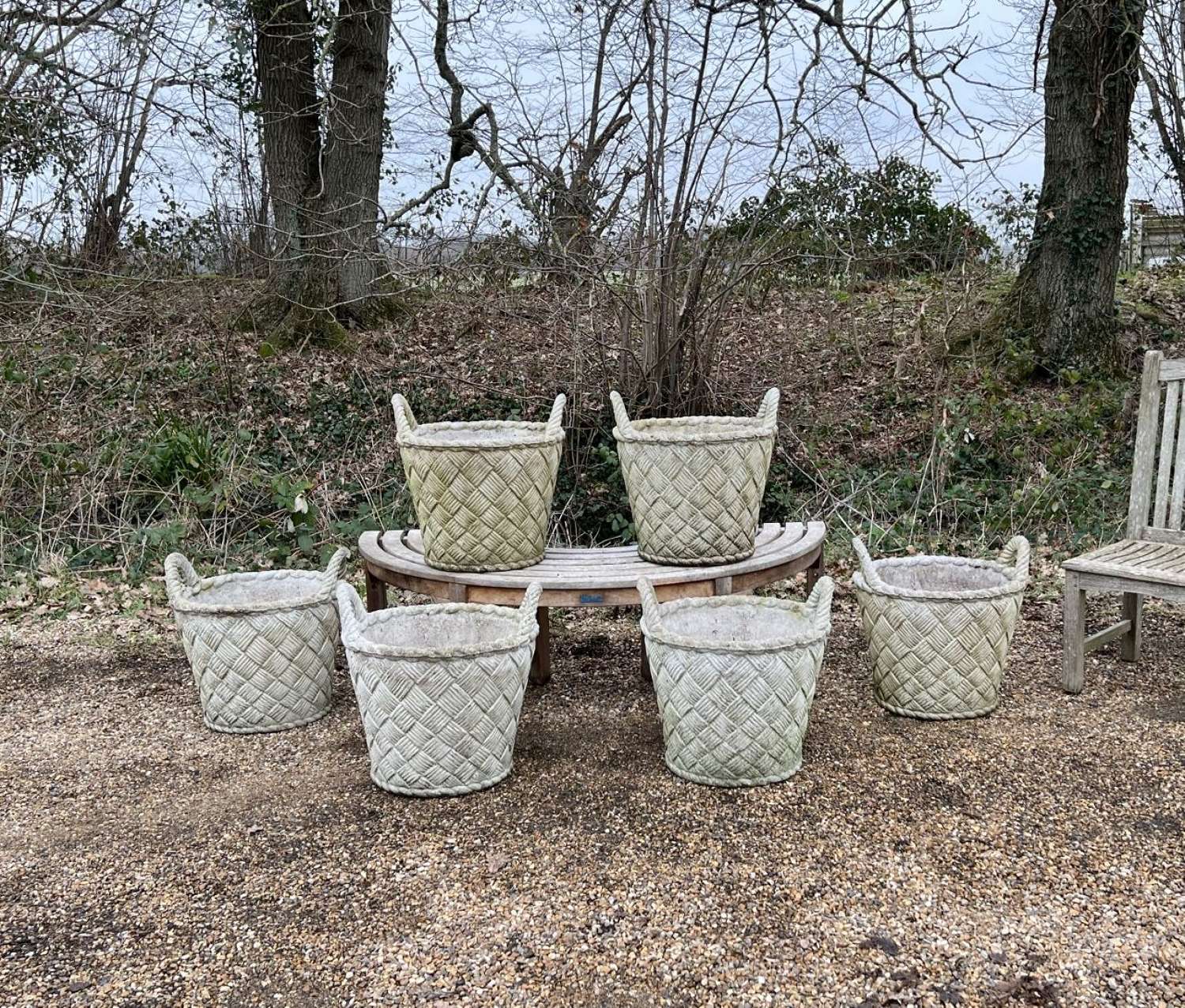 Large Handled Basket Planters