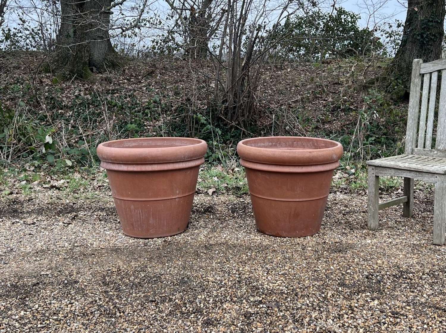 Pair of Large Terracotta Planters