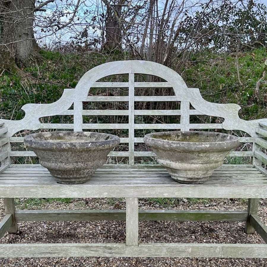 Pair of Simple Weathered Planters