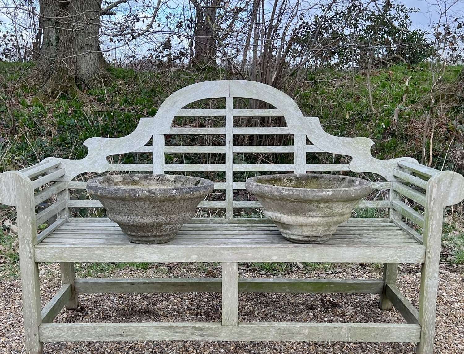 Pair of Simple Weathered Planters