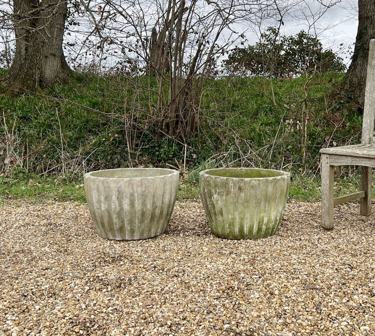 Pair of Fluted Planters