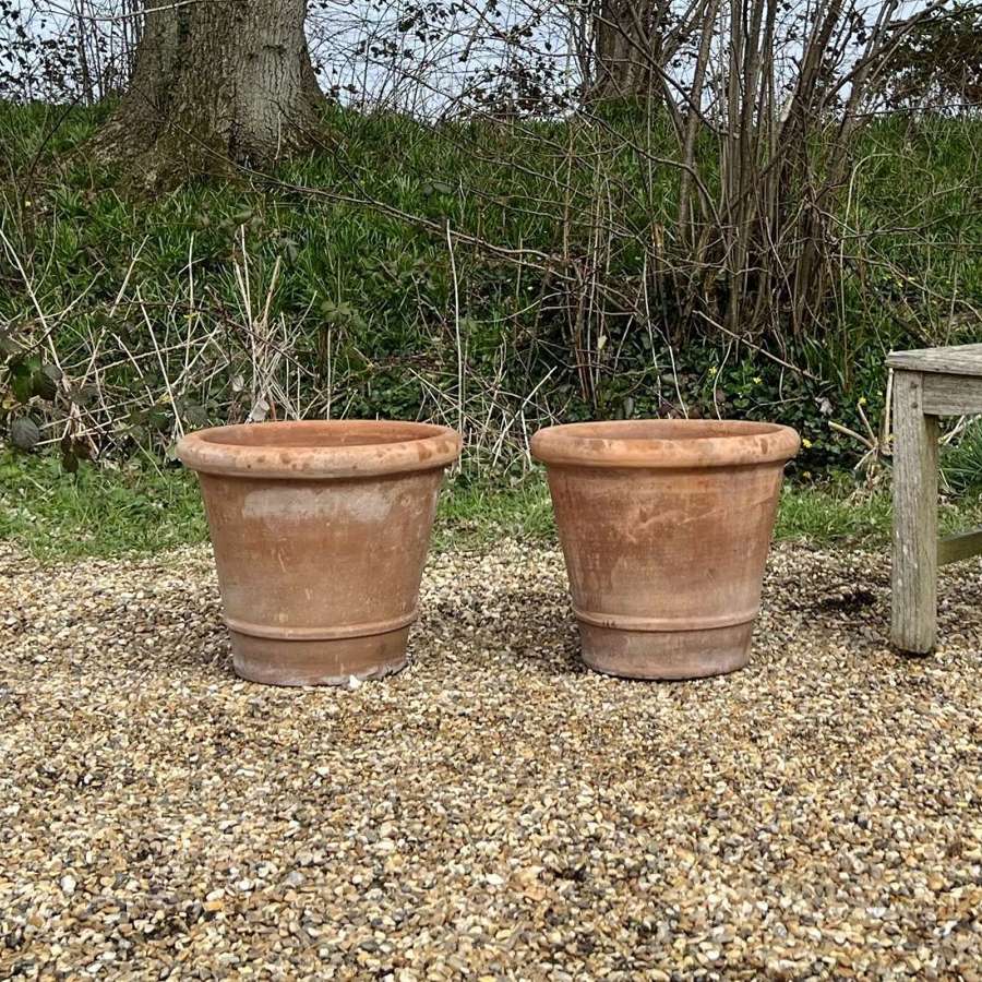 Pair of Small Simple Terracotta Planters