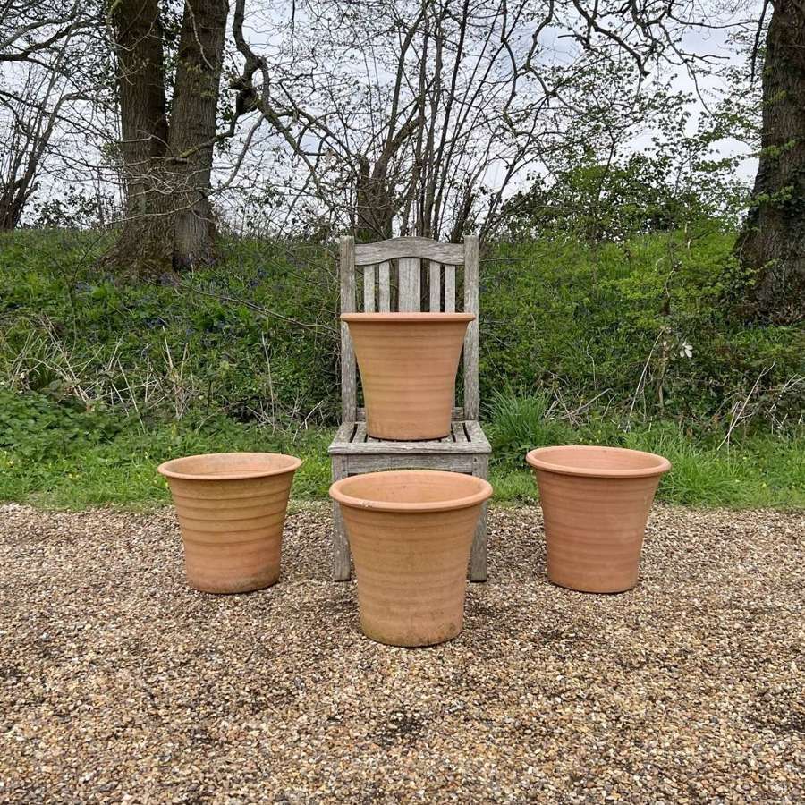 Pair of Yorkshire Ribbed Flowerpots