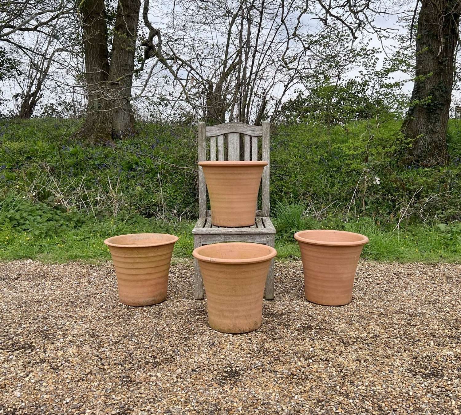 Pair of Yorkshire Ribbed Flowerpots