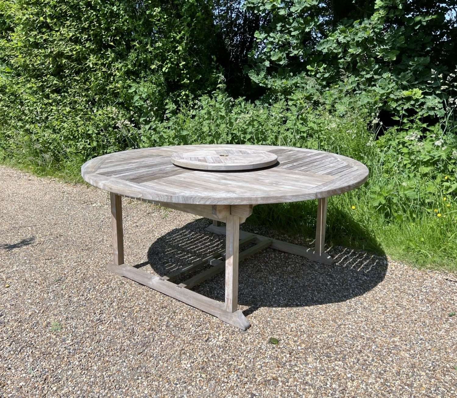 Large Silvered Teak Table for 8 chairs