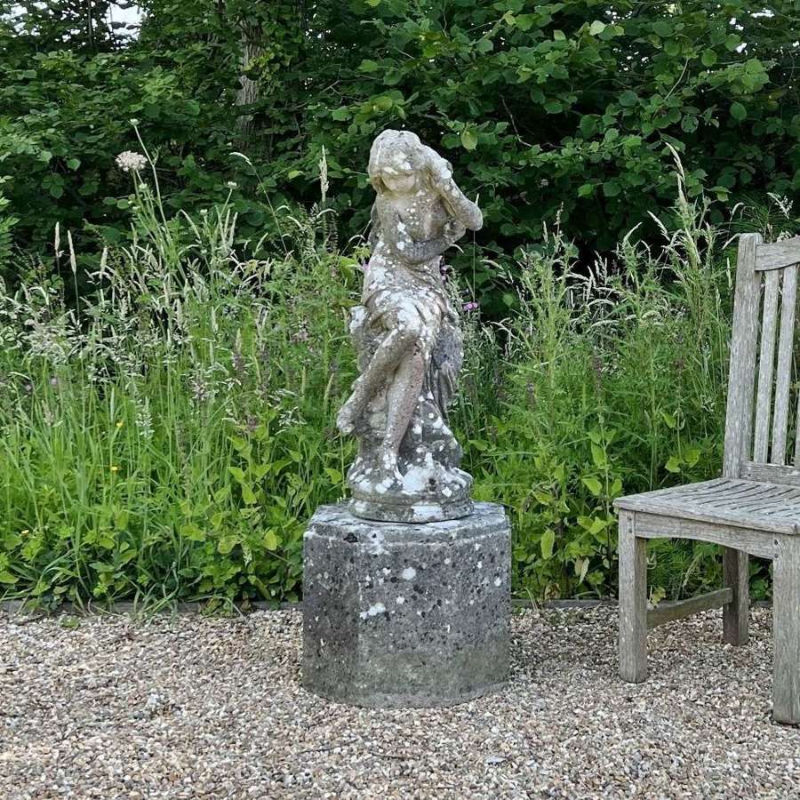 Patinated Statue of Venus with Pedestal