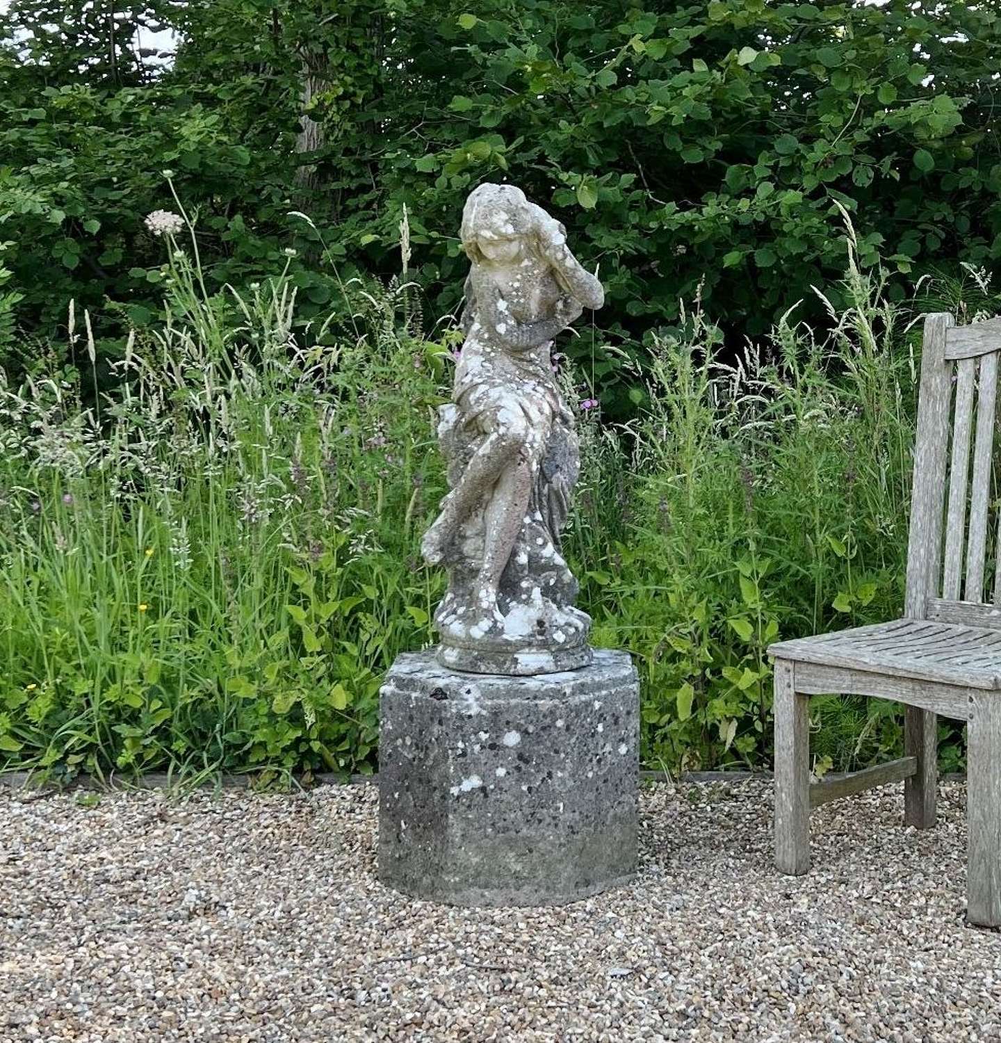 Patinated Statue of Venus with Pedestal
