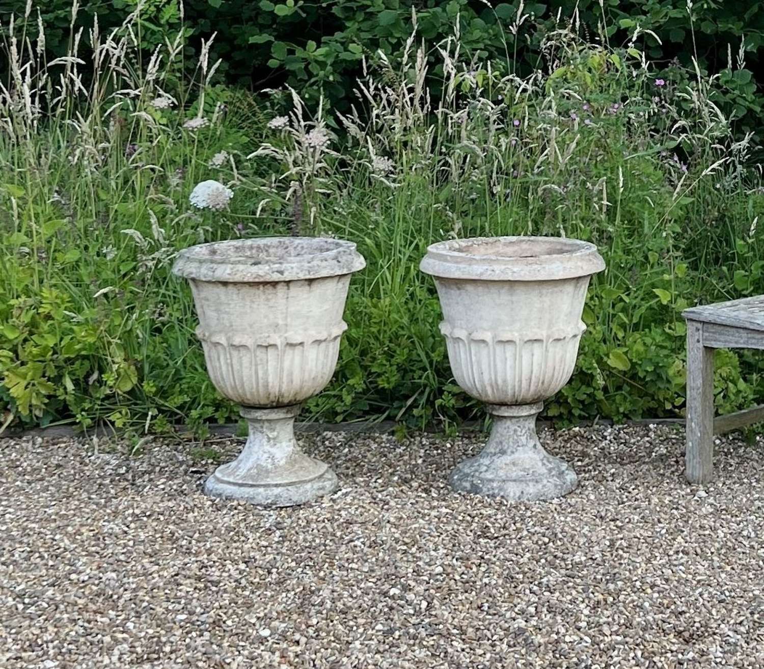 Pair of Fluted Urns