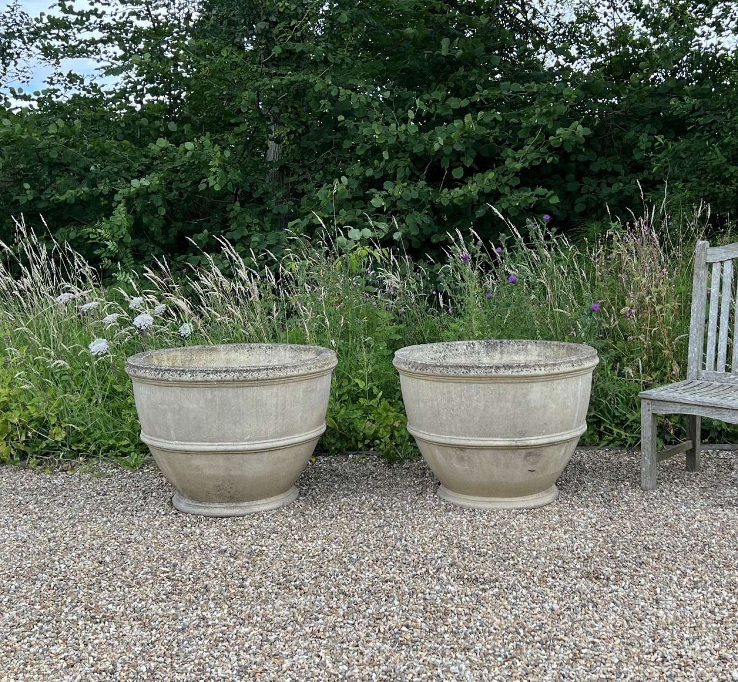 Very Large Weathered Egg Cup Planters