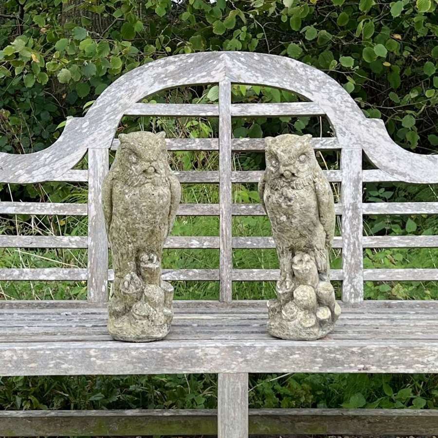 Pair of Stone Owls