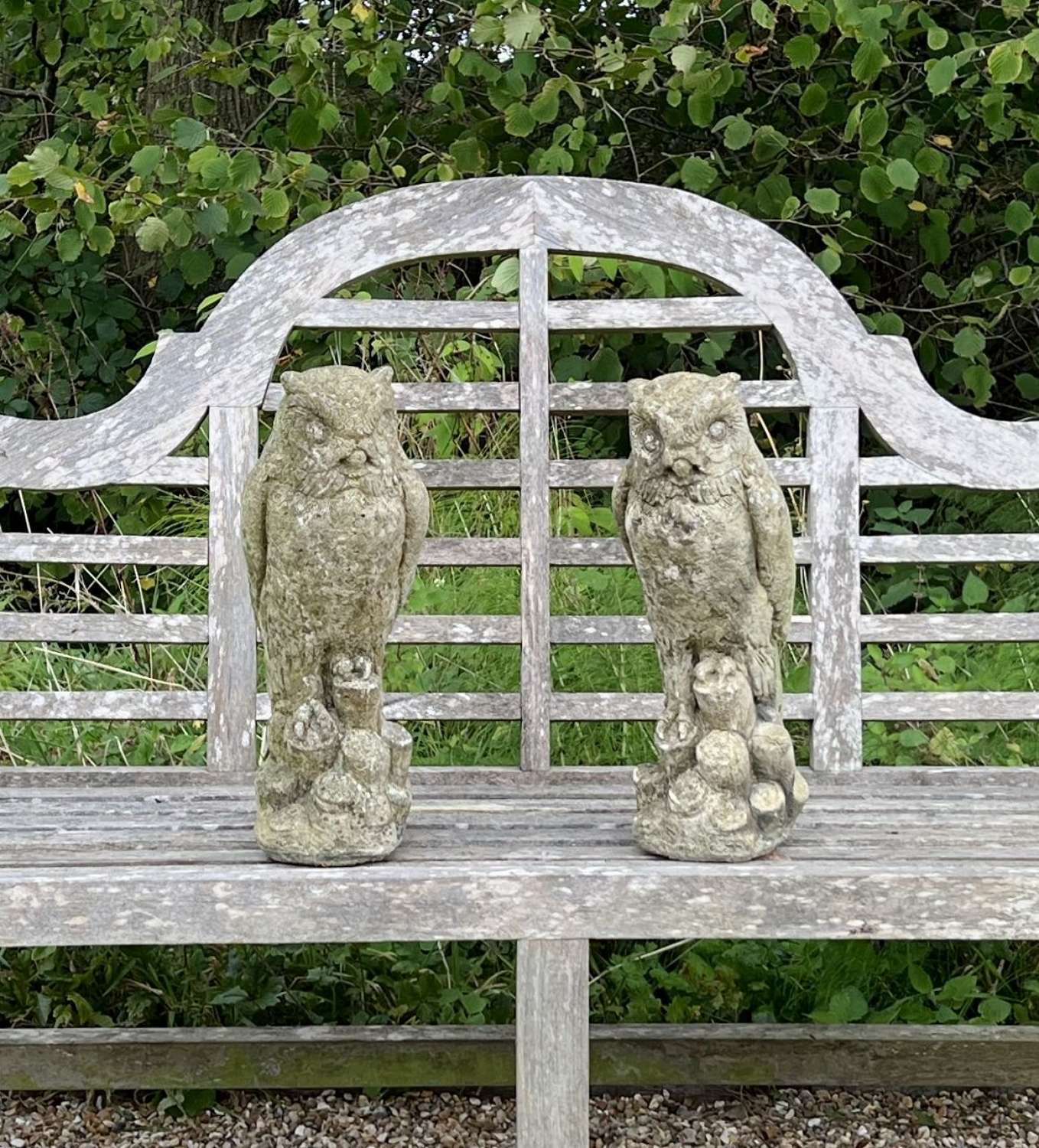 Pair of Stone Owls