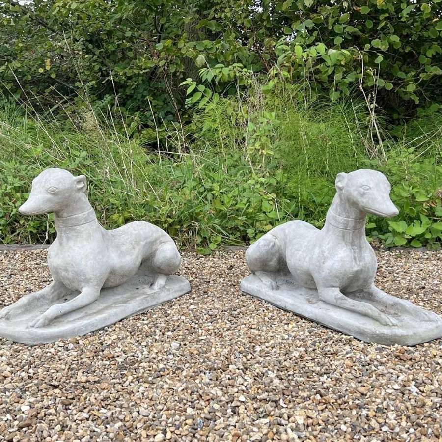 Pair of Stone Whippets