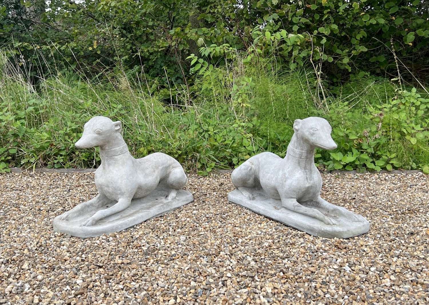 Pair of Stone Whippets