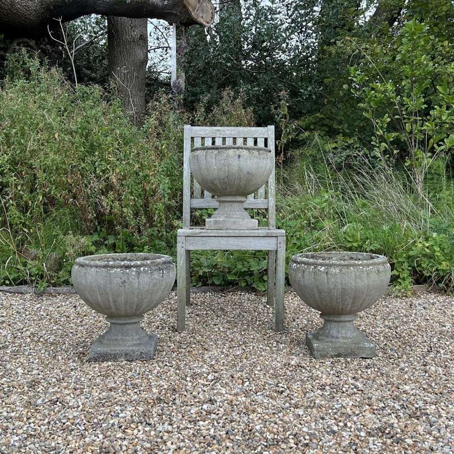 Patinated Melon Urns
