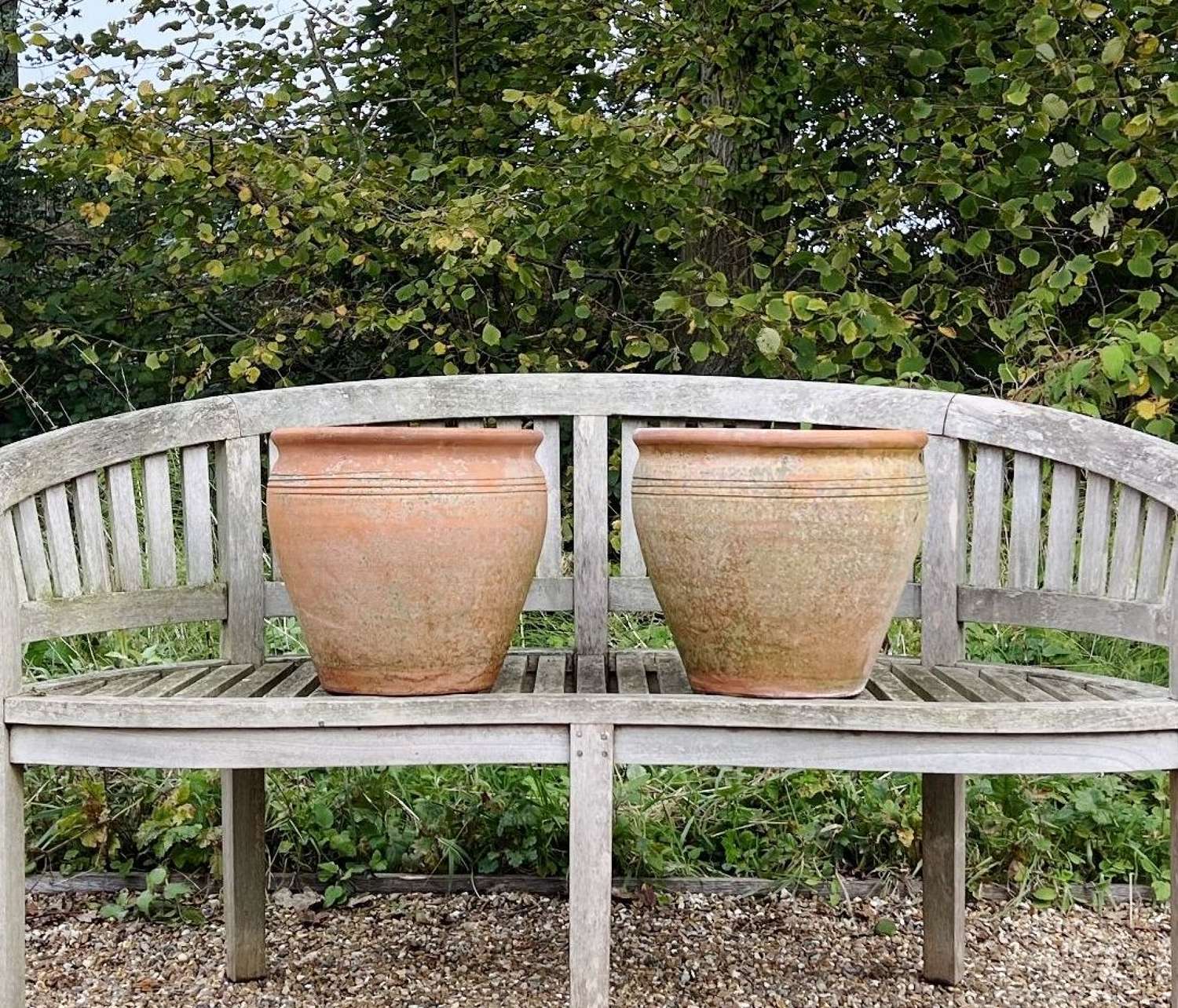 Pair of Patinated Terracotta Planters