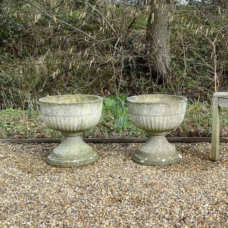 Pair of Fluted Eggcup Urns