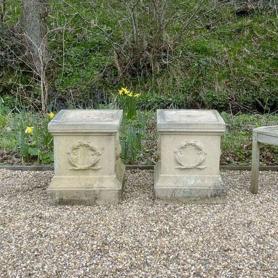 Pair of Large Sandford Stone Pedestals