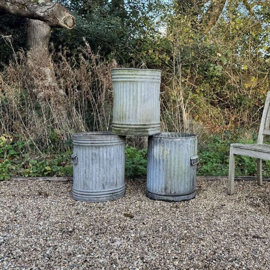 Vintage Galvanised Bins