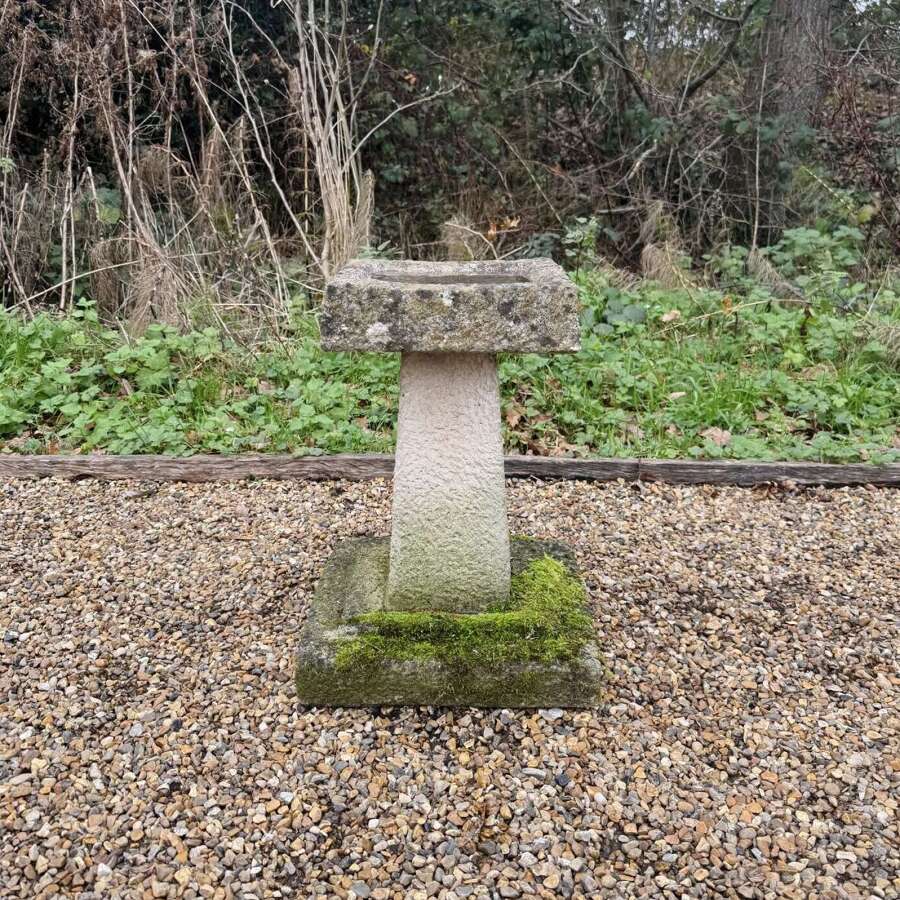 Small Mossy Faux Stone Bird Bath