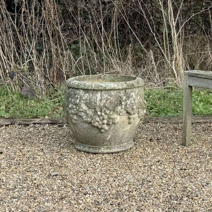 Large Weathered Grape Planter