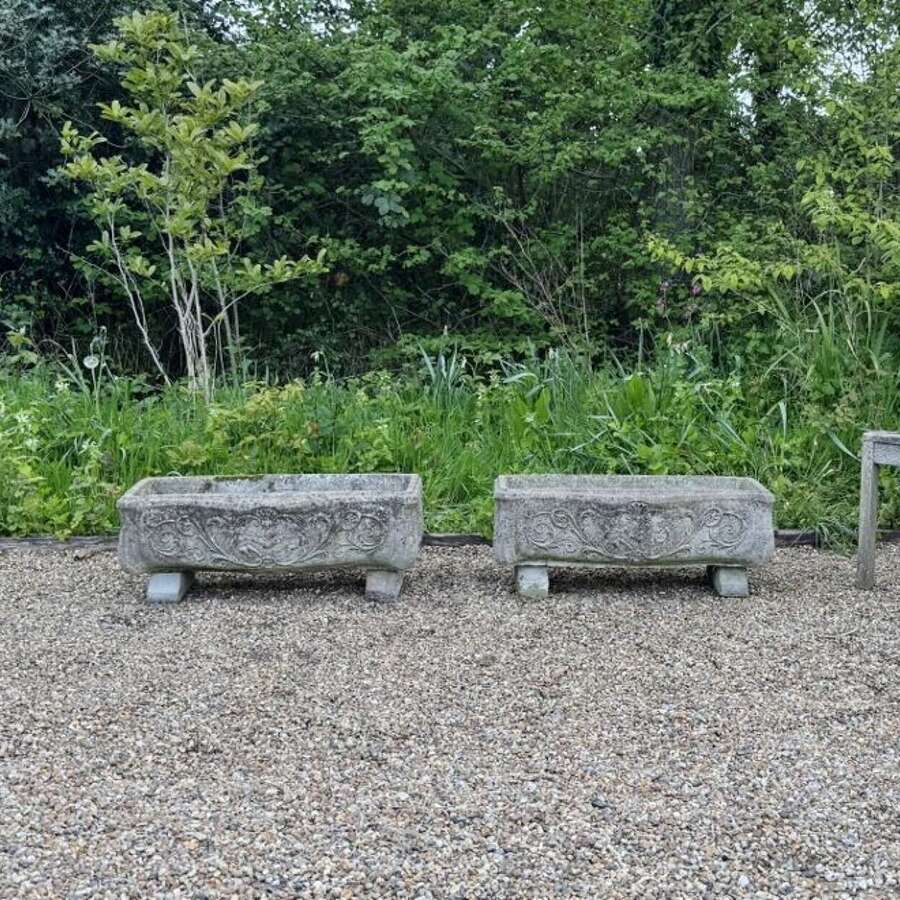 Pair of Bow Fronted Troughs