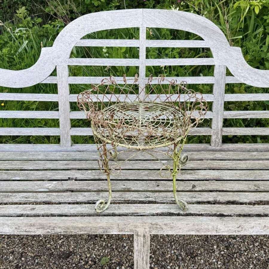 Small Antique Wirework Plant Stand