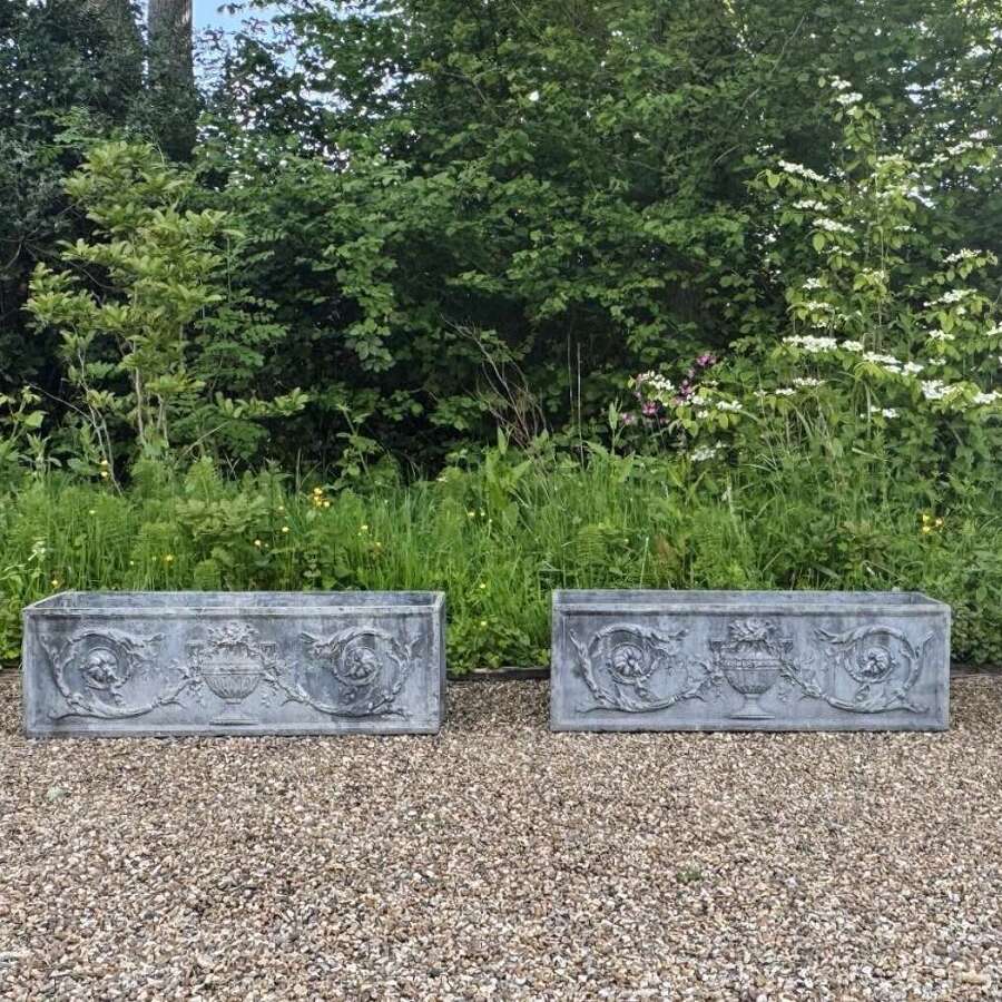 Large Decorative Lead Troughs