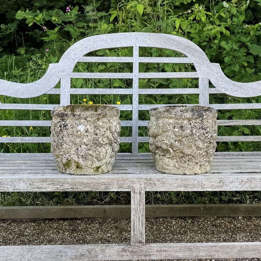 Pair of Patinated Flower Planters