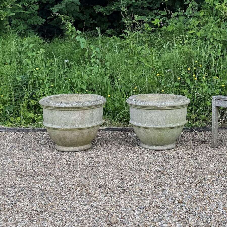 Pair of Weathered Egg Cup Planters